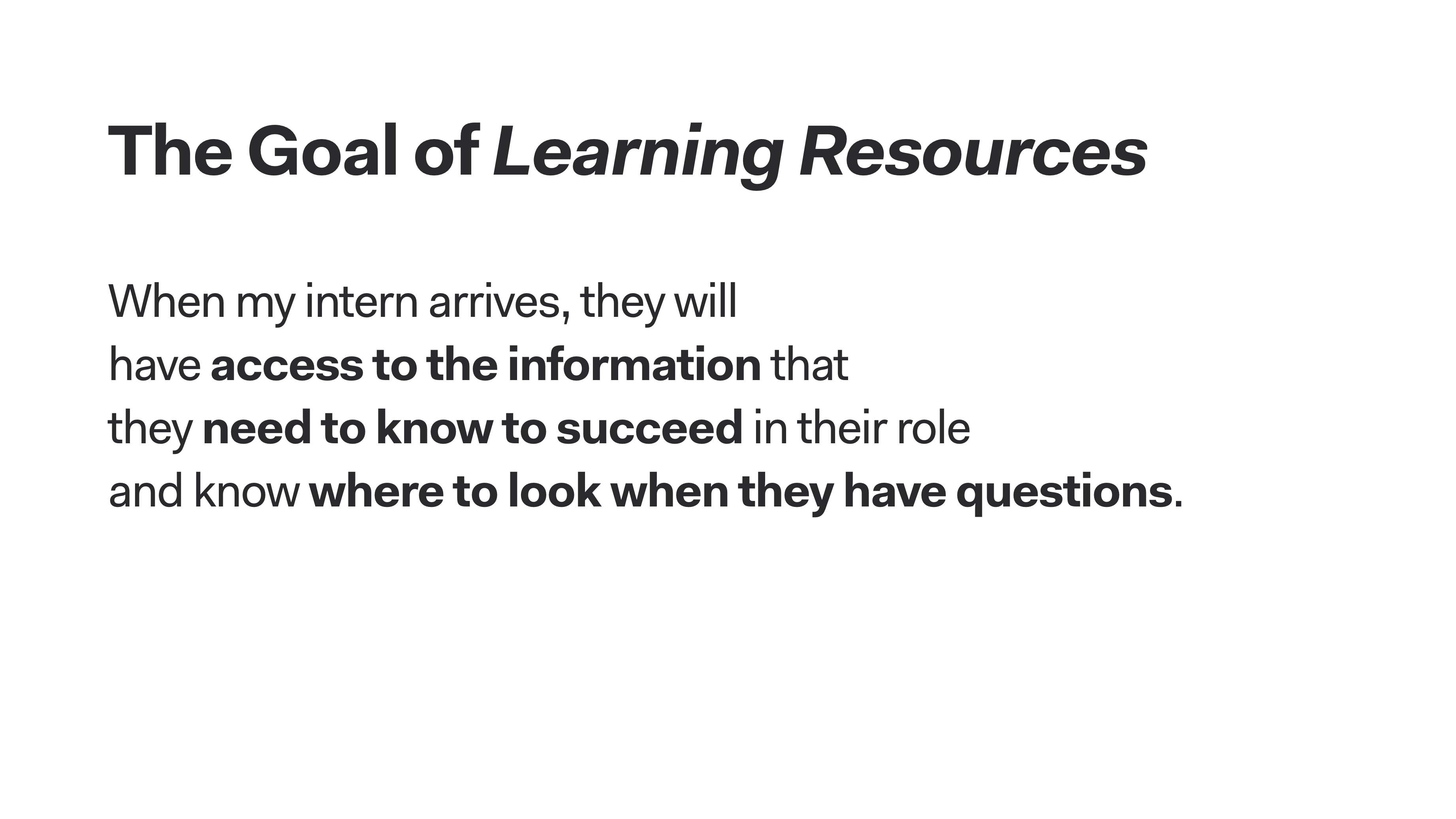 Slide of The Goal of Learning Resources