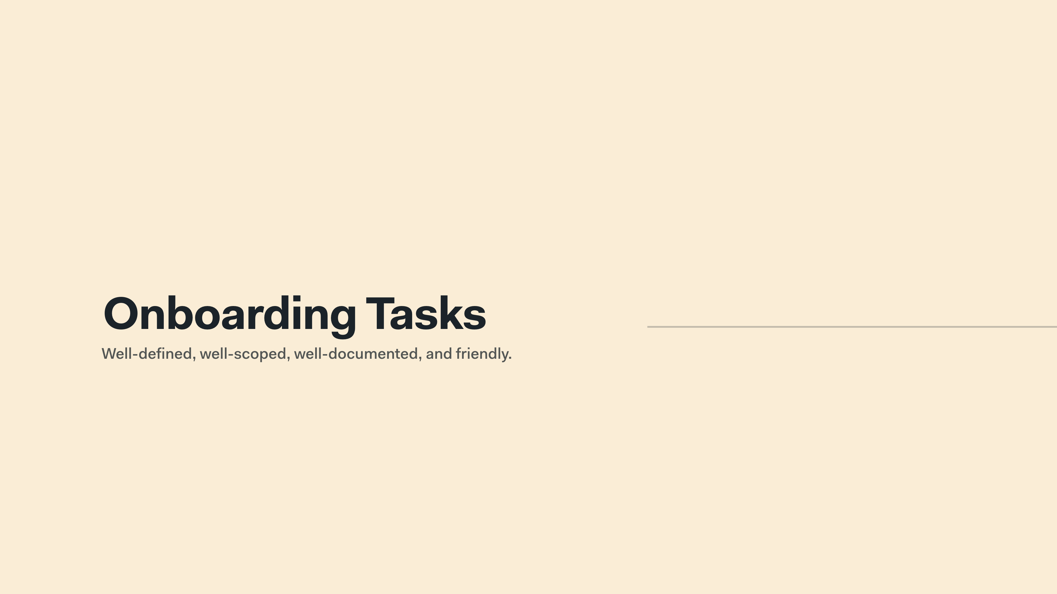 Slide of Onboarding Tasks