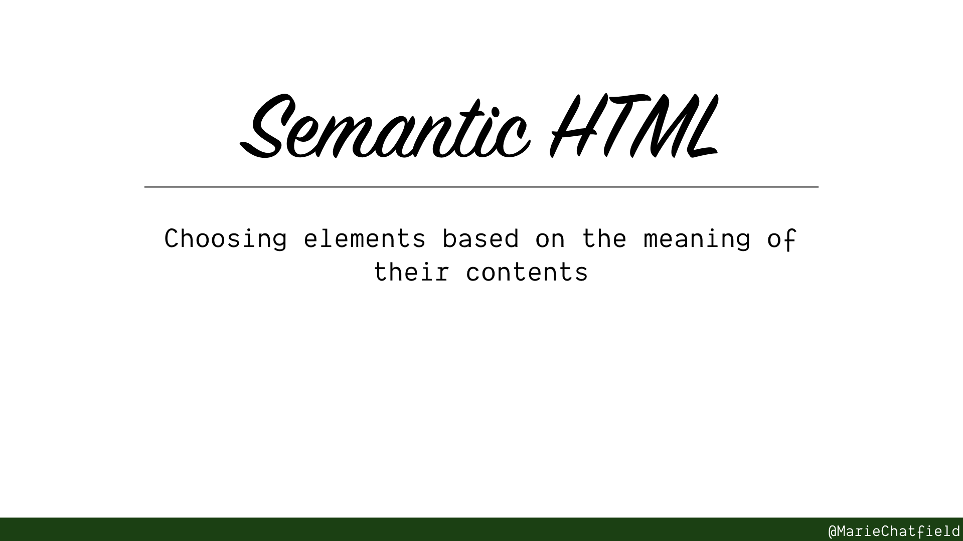 Semantic HTML definition